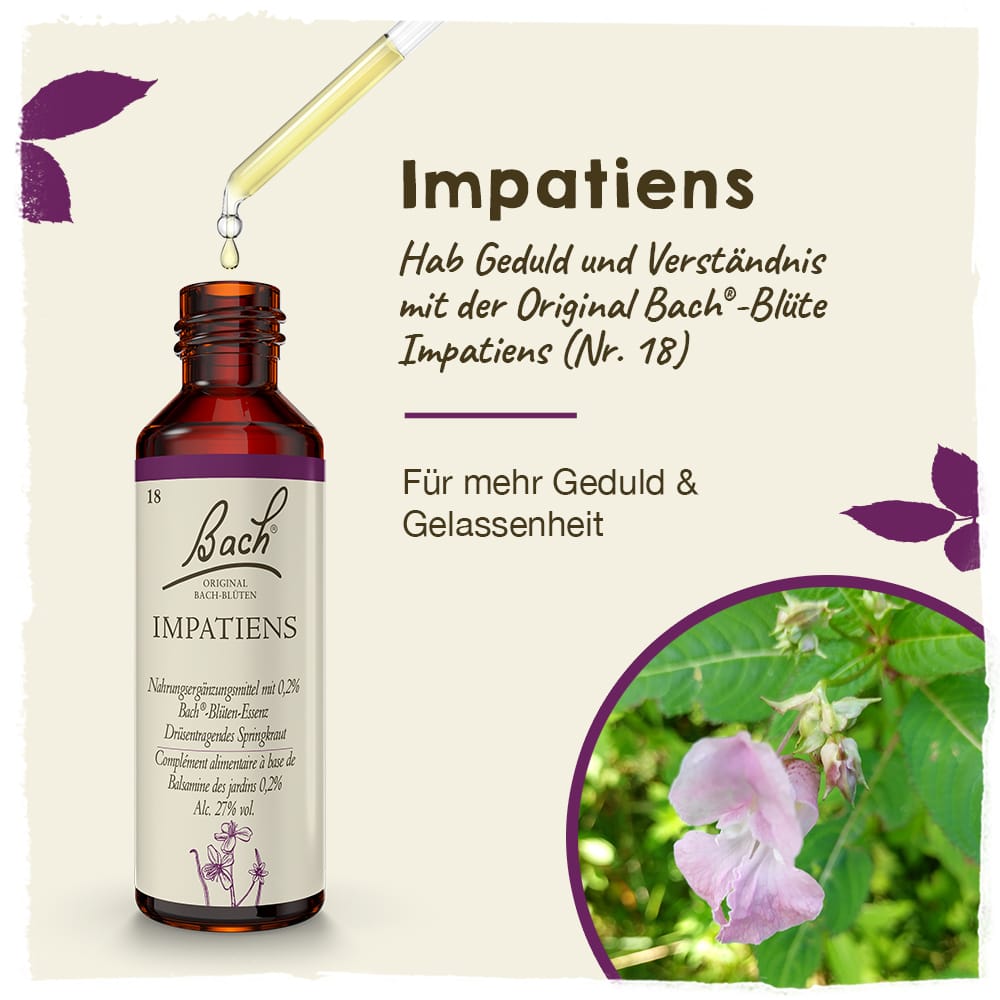 Bach Flower Remedy 20ml Original Bach® Flower Dropper Impatiens