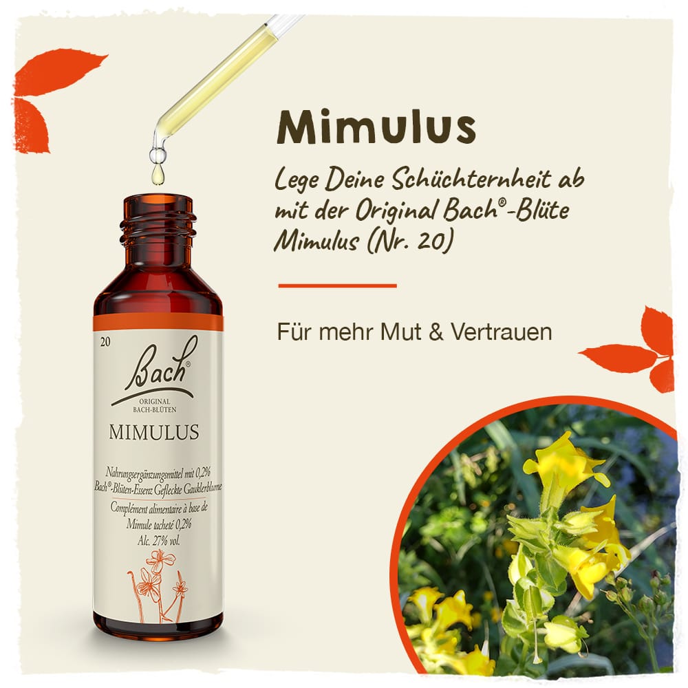 Bach Flower Remedy 20ml Original Bach® Flower Dropper Mimulus