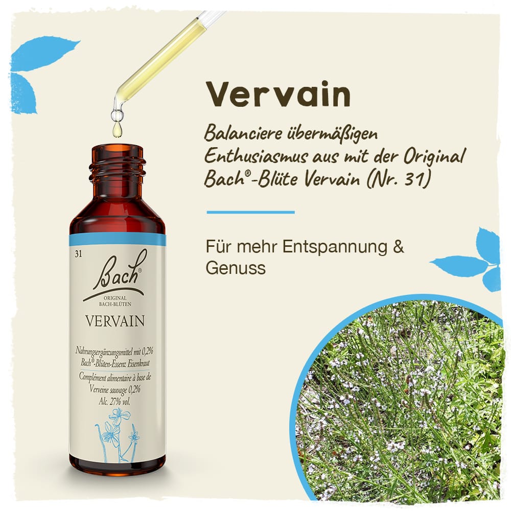 Bach Flower Remedy 20ml Original Bach® Flower Dropper Vervain