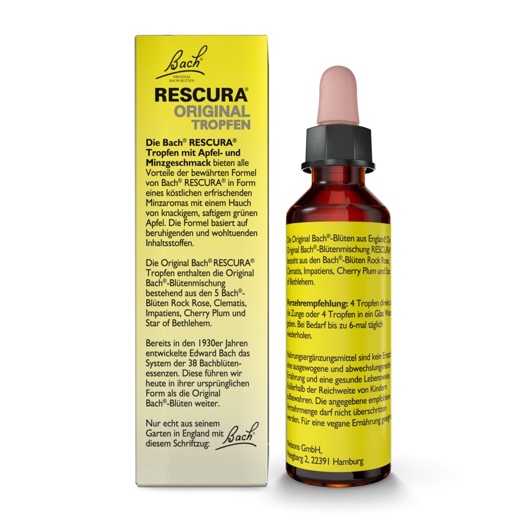 Rescue Remedy 20ml Bach RESCURA® Apple Mint Drops Alcohol Free