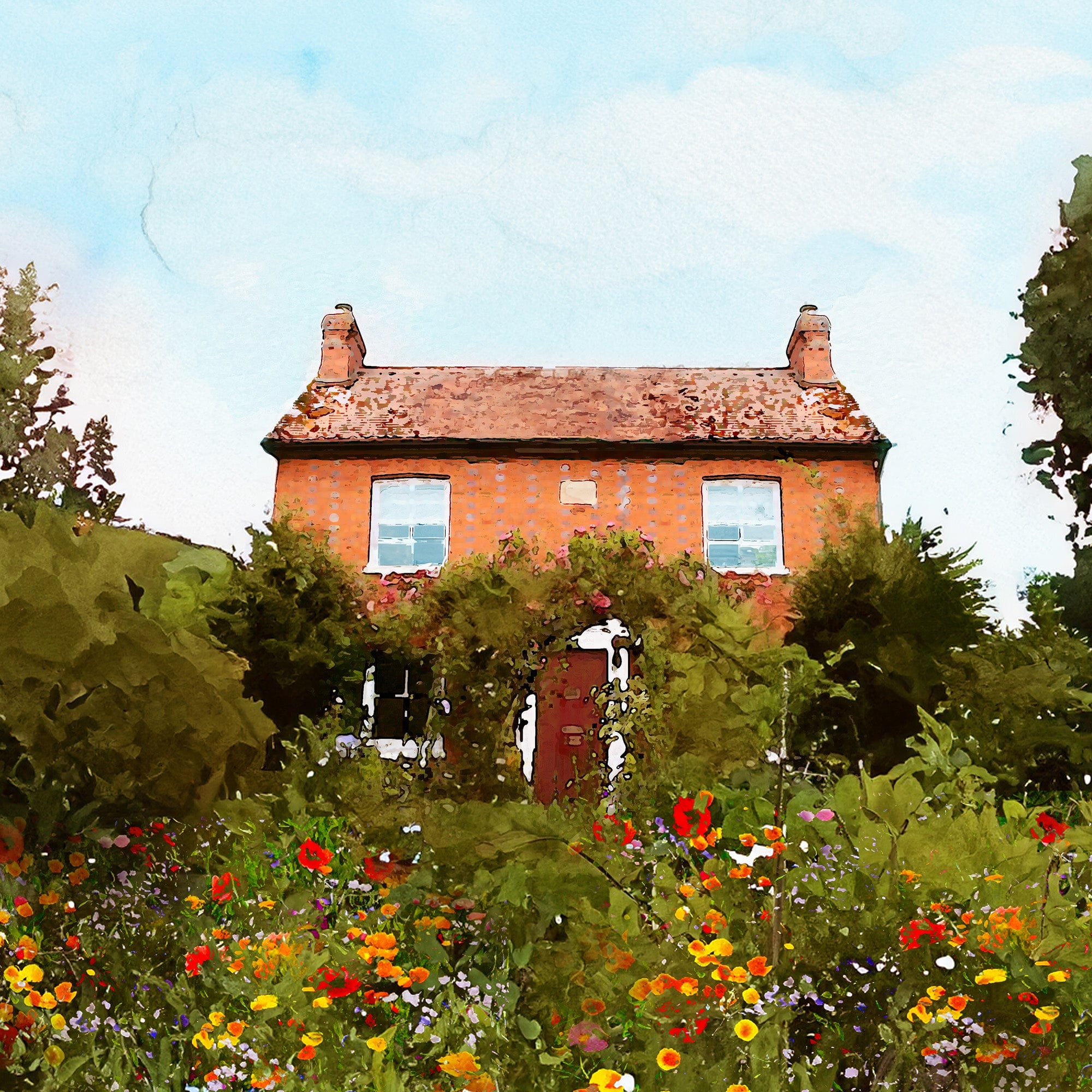 Dr Bach Cottage in Oxfordshire surrounded by his garden full of flowers