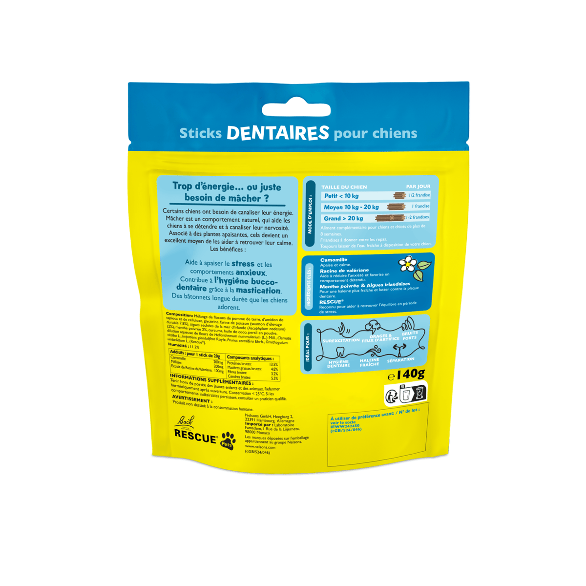 Rescue Pets 7 sticks Friandises relaxantes pour chiens RESCUE® Pets