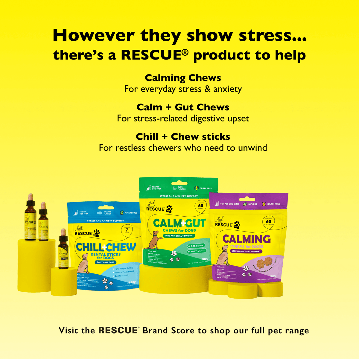 Rescue Pets 60 Chews RESCUE® Pet Calm + Gut Soft Chews for Dogs