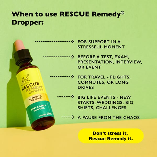 Rescue Remedy 20ml RESCUE Remedy® Dropper Mint & Apple Flavour