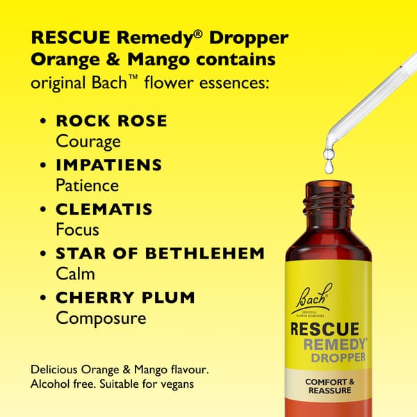 Rescue Remedy 20ml RESCUE Remedy® Dropper Orange & Mango Flavour