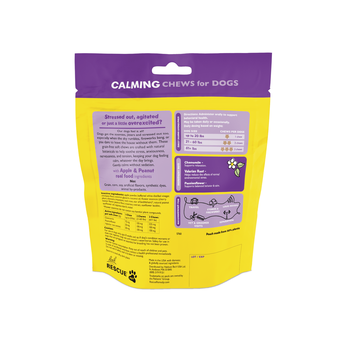 Rescue Pets 60 chews RESCUE® Pet Calming Chews for Dogs