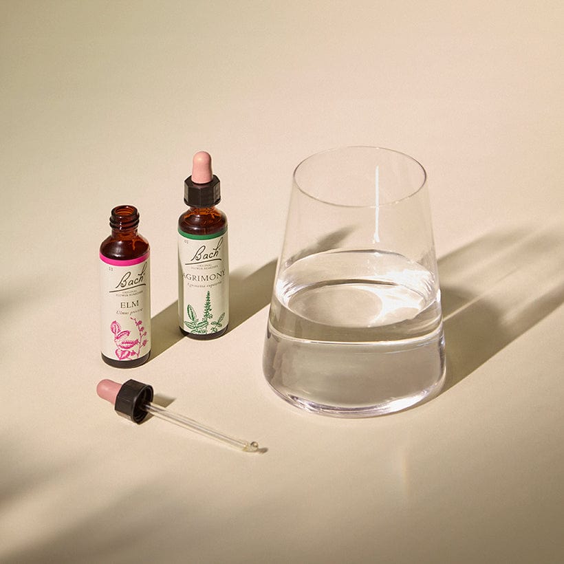 Bach Elm and Agrimony 20ml Dropper bottle with water