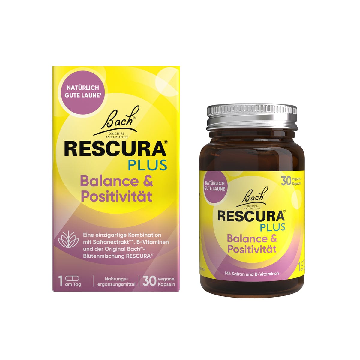Rescue Remedy 30 Kapseln Bach RESCURA®️ PLUS Balance & Positivität Kapseln 30 Stück