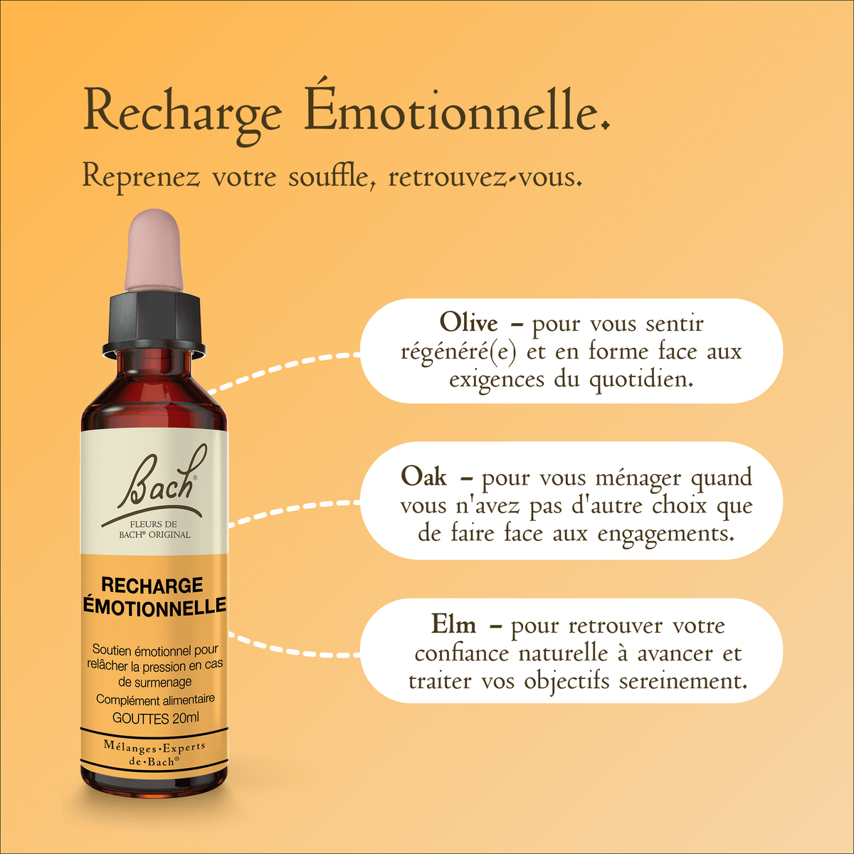 Bach Flower Remedy 20ml Mélange Expert de Bach® Recharge Émotionnelle