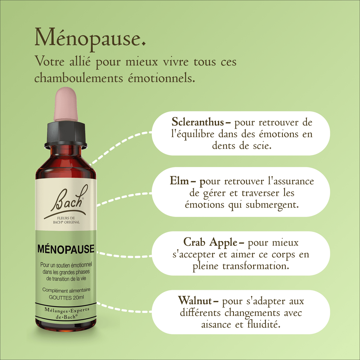 Bach Flower Remedy 20ml Mélange Expert de Bach® Ménopause