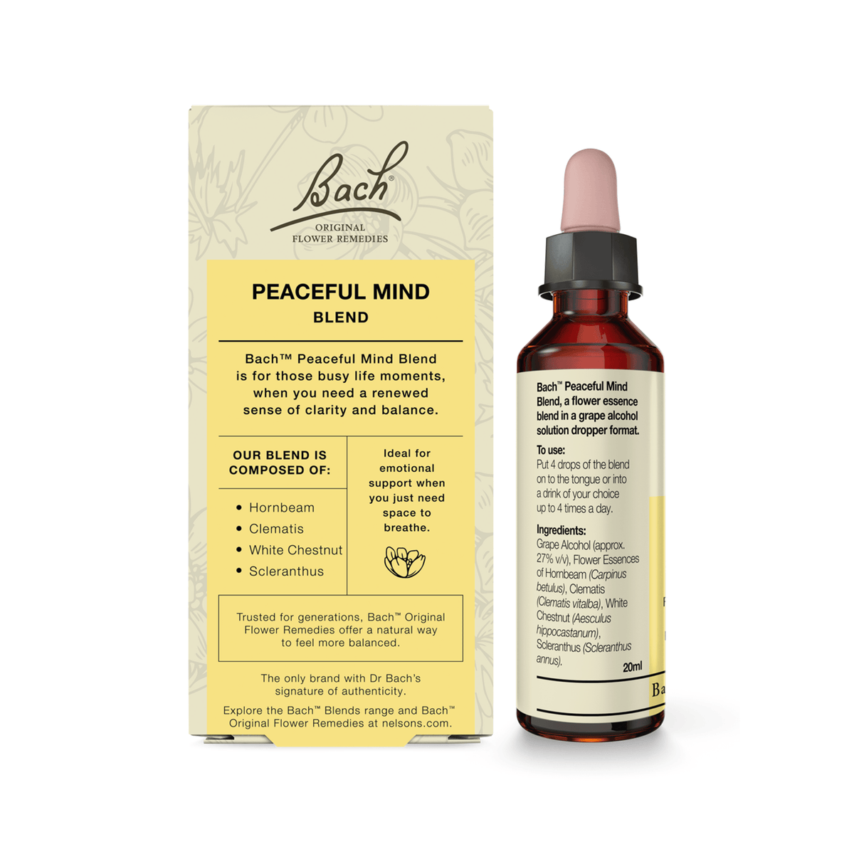 Bach Flower Remedy 20ml Bach Peaceful Mind Blend
