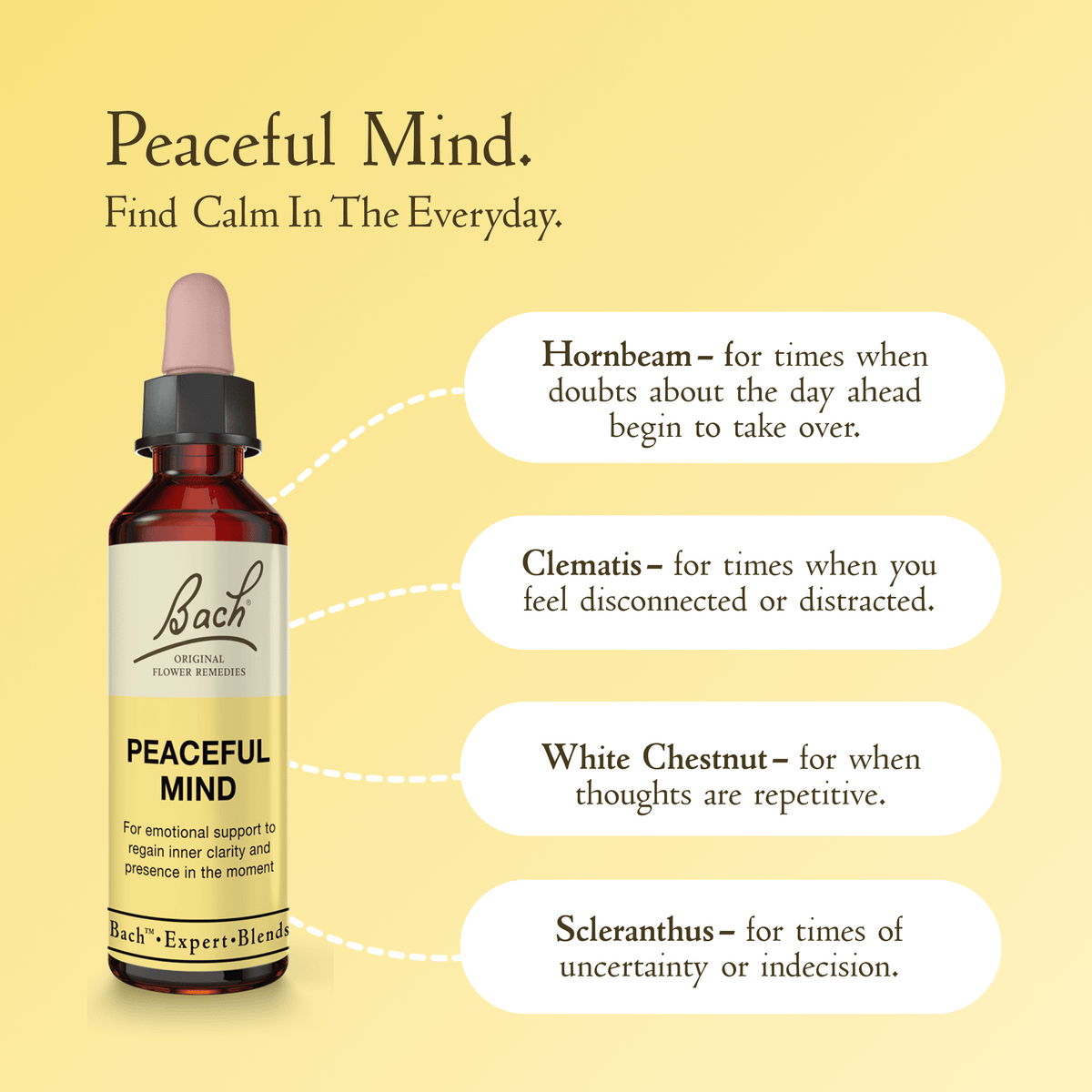 Bach Flower Remedy 20ml Bach Peaceful Mind Blend