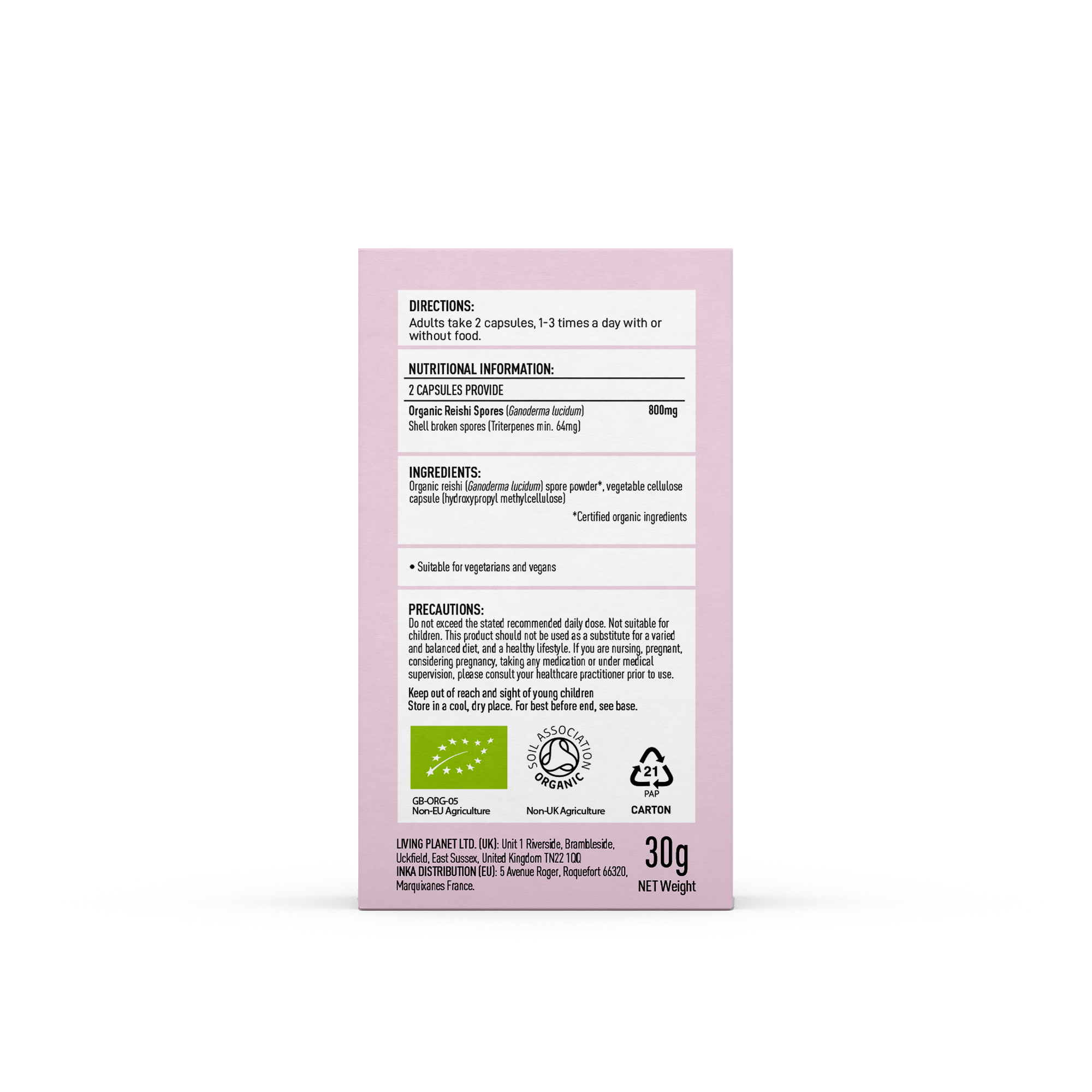 Mushrooms 4 Life Mushrooms Organic Reishi Spore Mushroom 60 Caps