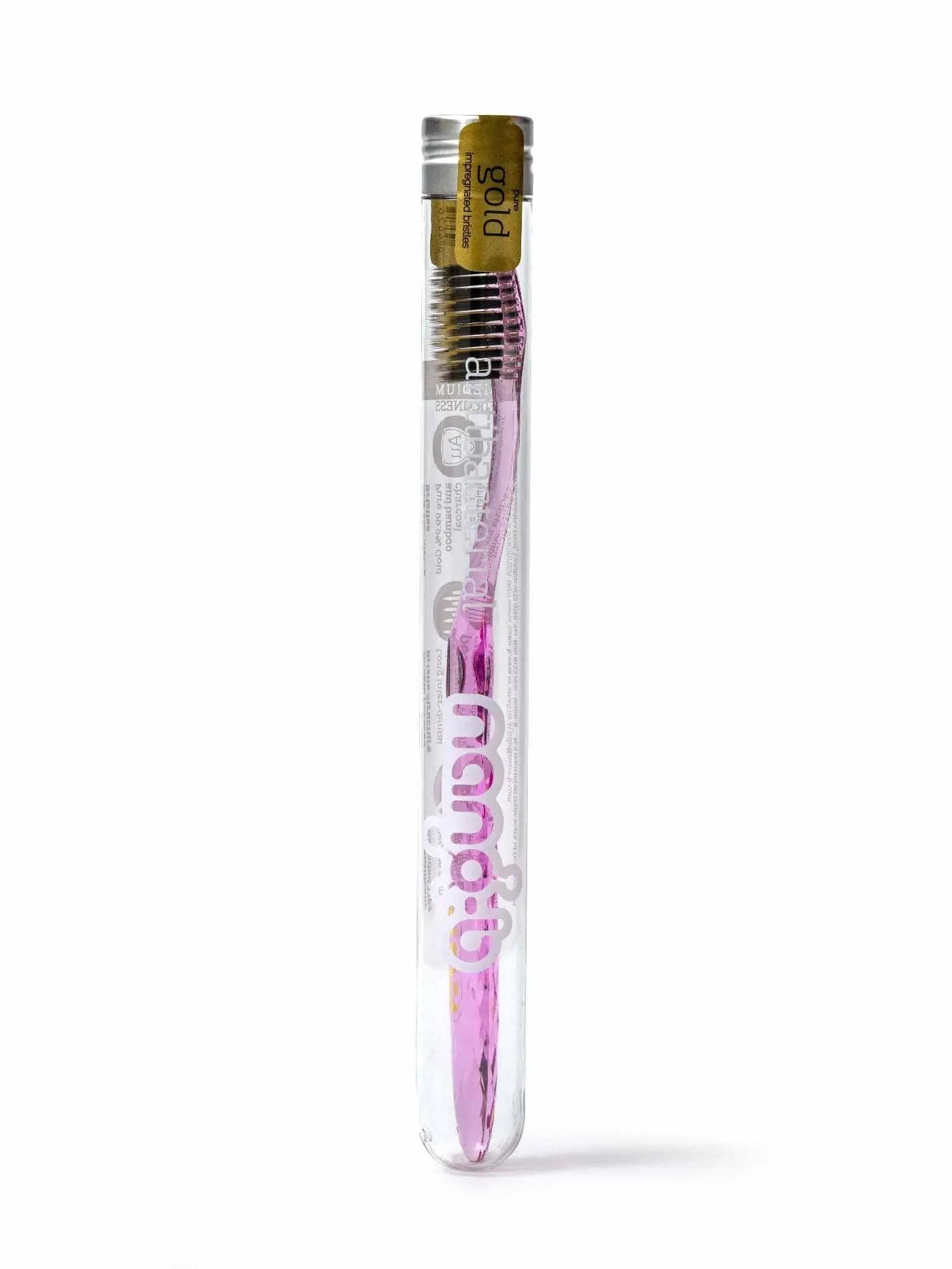 Nano-b Toothbrush Nano-B Charcoal & Gold Toothbrush Medium Firmness - Pink