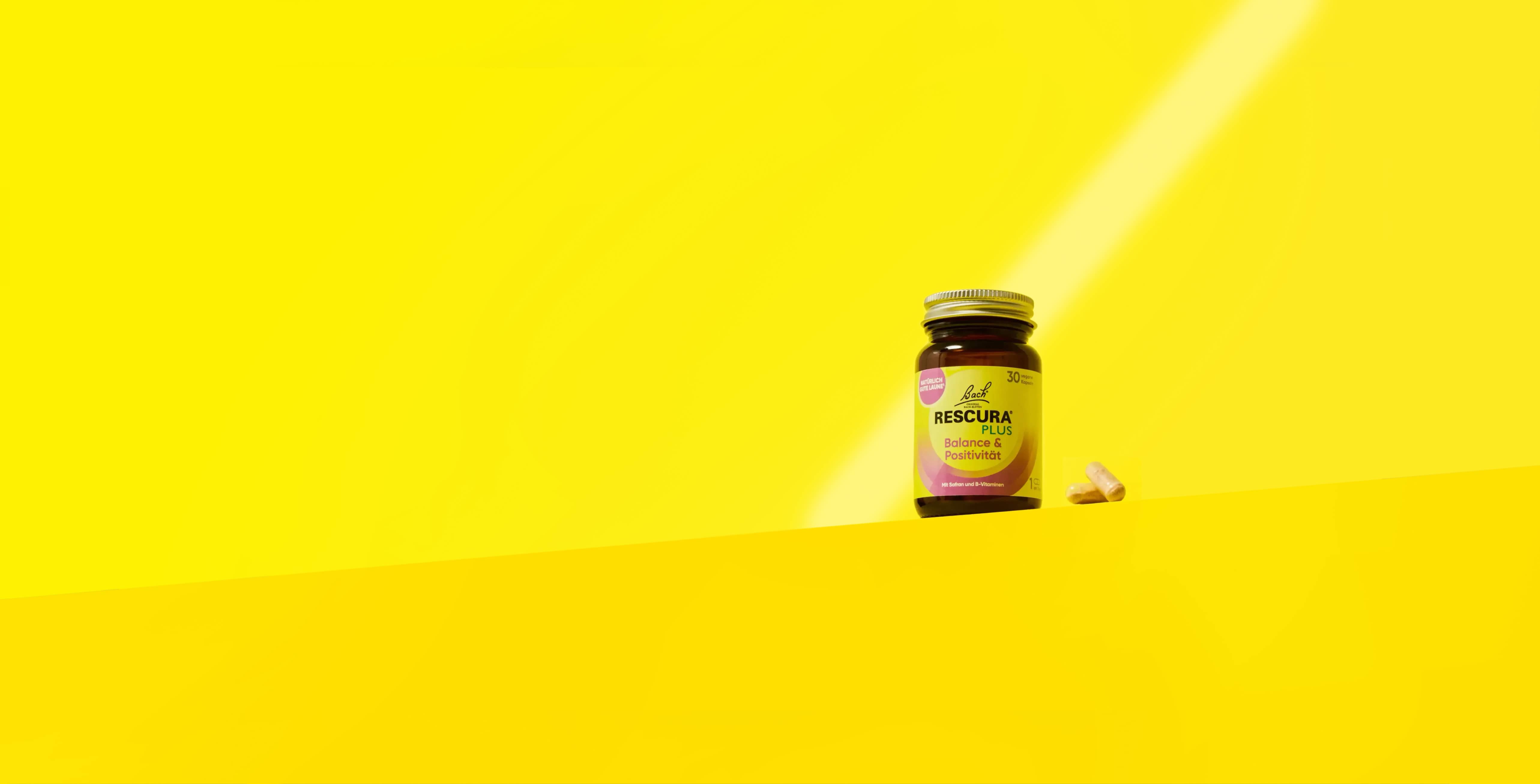Jar of Rescuna honey on a yellow background