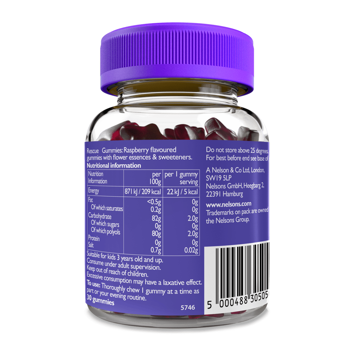 Nelsons Kids RESCUE® Kids Night Raspberry Gummies