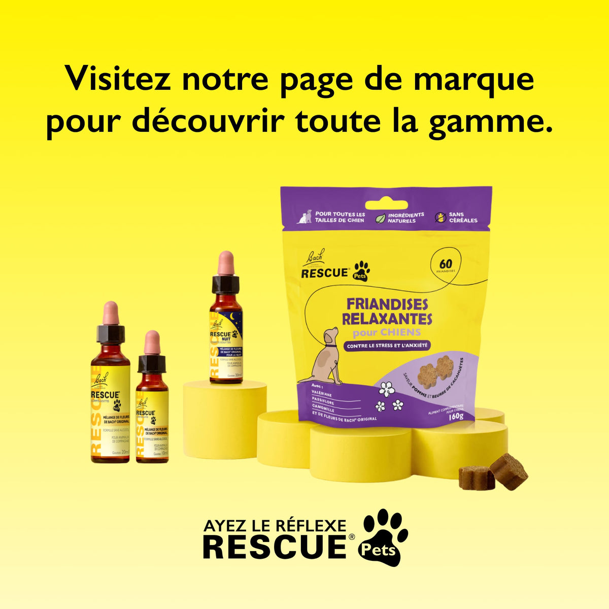 Rescue Pets 60 friandises Friandises relaxantes pour chiens RESCUE® Pets