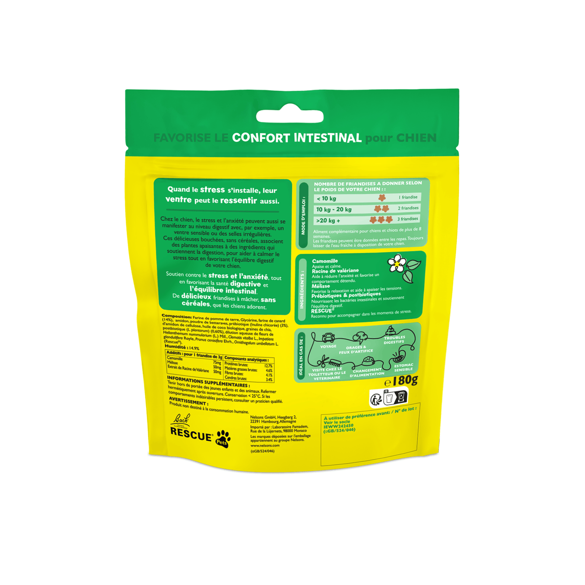 Rescue Pets 60 friandises Friandises tendres pour chiens RESCUE® Pets Zen + Transit