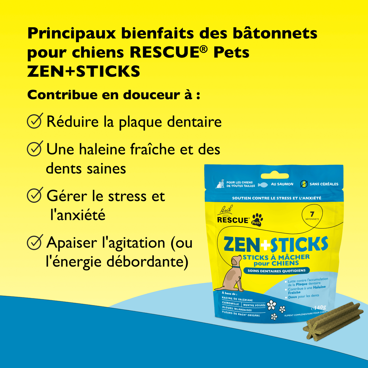 Rescue Pets 7 sticks Friandises relaxantes pour chiens RESCUE® Pets