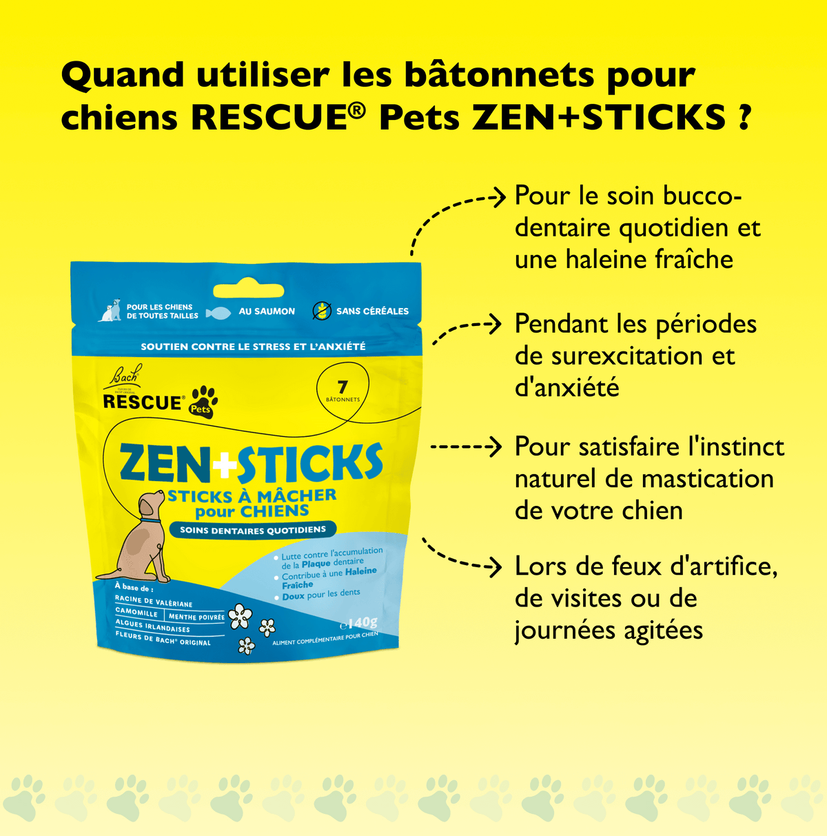 Rescue Pets 7 sticks Friandises relaxantes pour chiens RESCUE® Pets