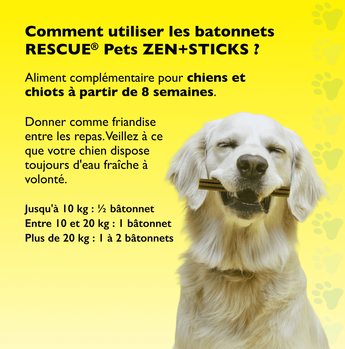 Rescue Pets 7 sticks Friandises relaxantes pour chiens RESCUE® Pets