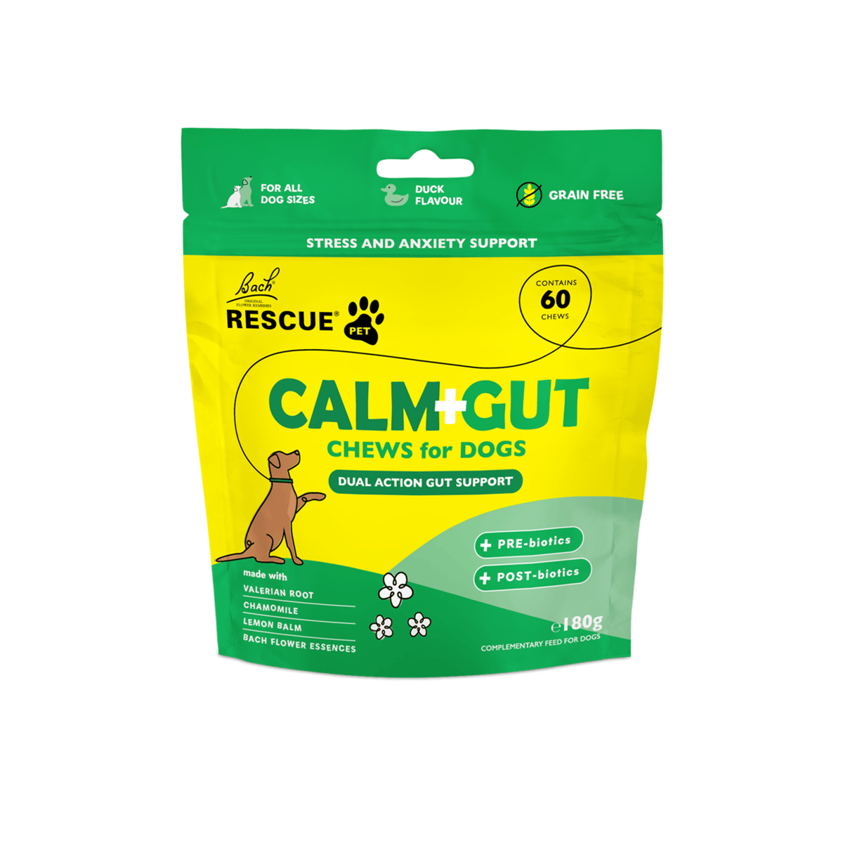 Rescue Pets 60 Chews RESCUE® Pet Calm + Gut Soft Chews for Dogs