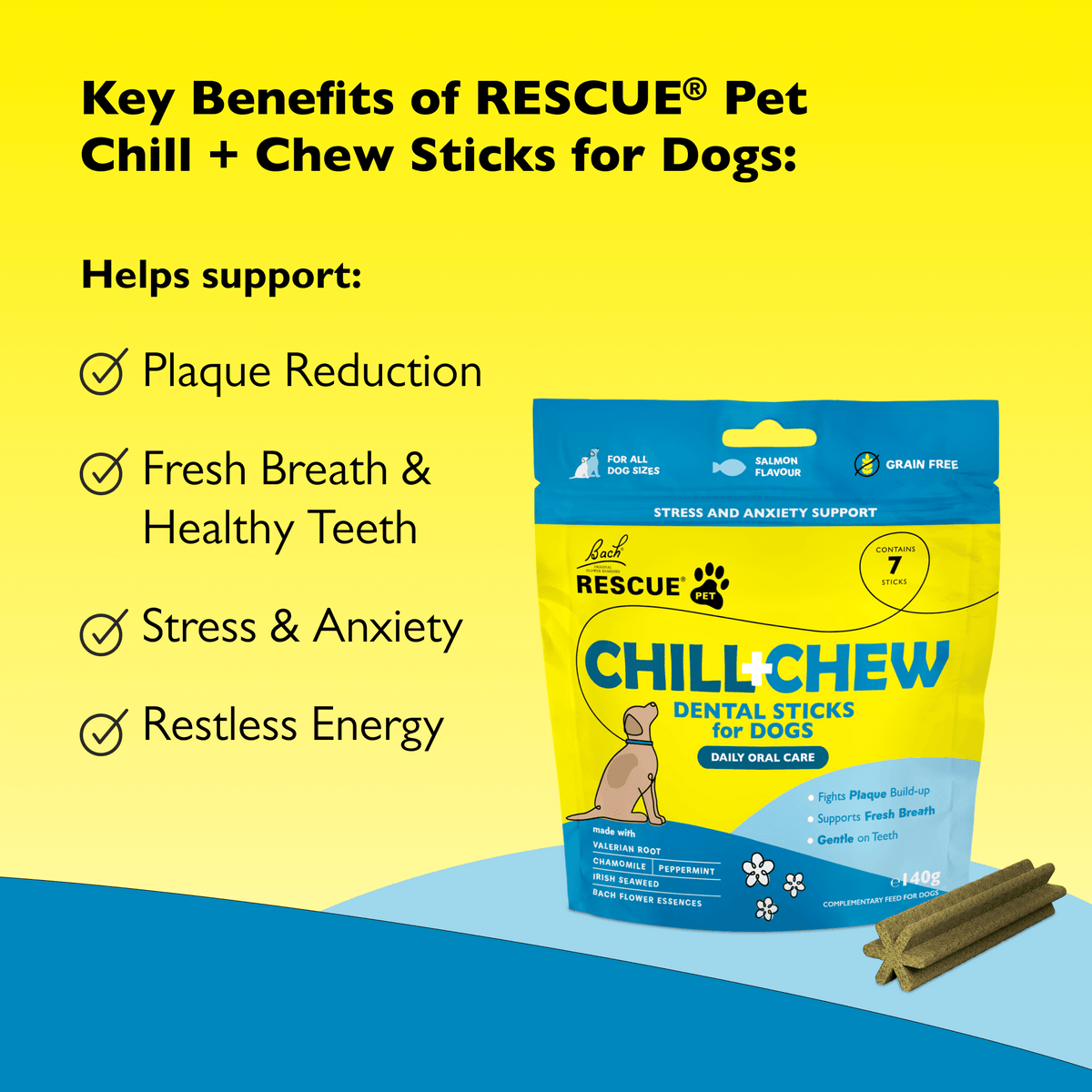Rescue Pets 7 Sticks RESCUE® Pet Calming Chews for Dogs