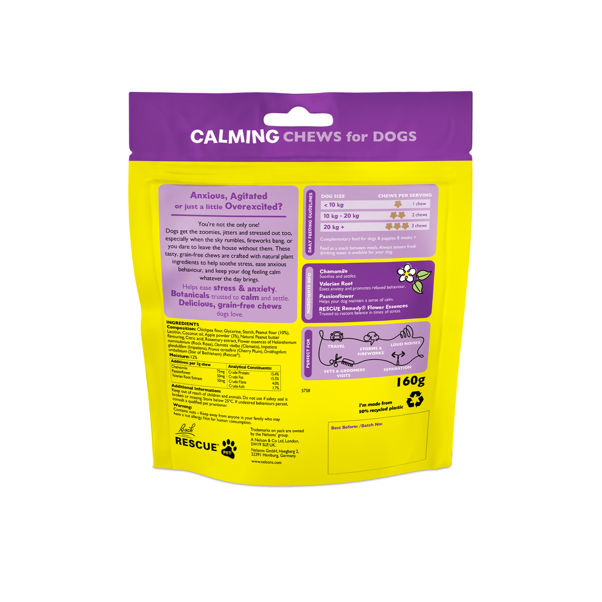 Rescue Pets 60 Chews RESCUE® Pet Calming Chews for Dogs