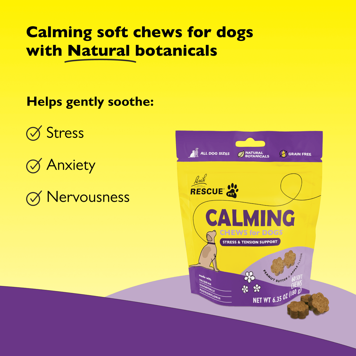 Rescue Pets 60 Chews RESCUE® Pet Calming Chews for Dogs
