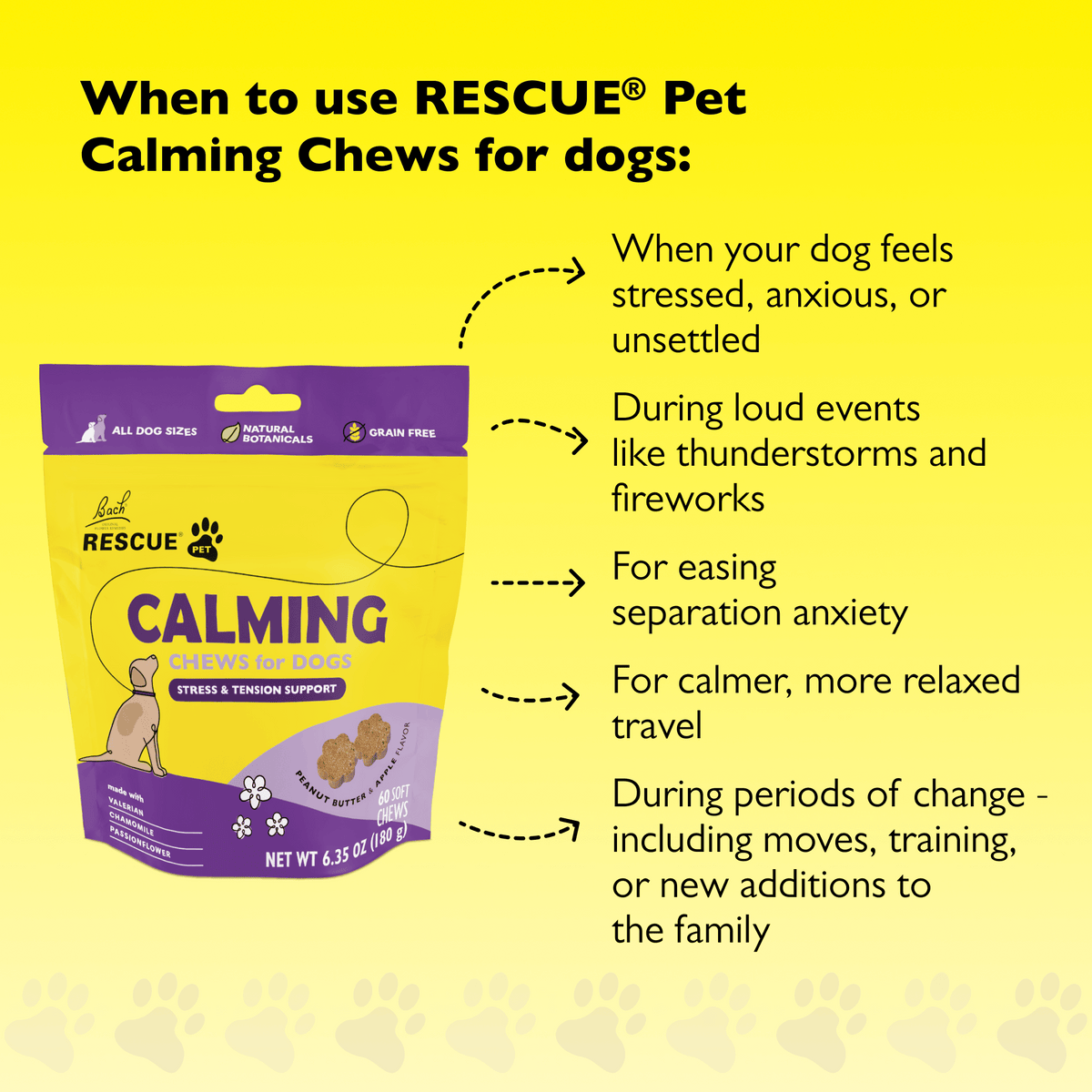 Rescue Pets 60 Chews RESCUE® Pet Calming Chews for Dogs