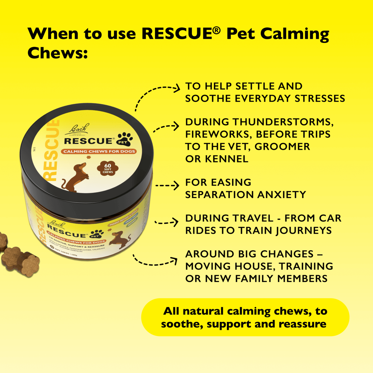 Rescue Pets 30 Chews RESCUE® Pet Calming Chews for Dogs