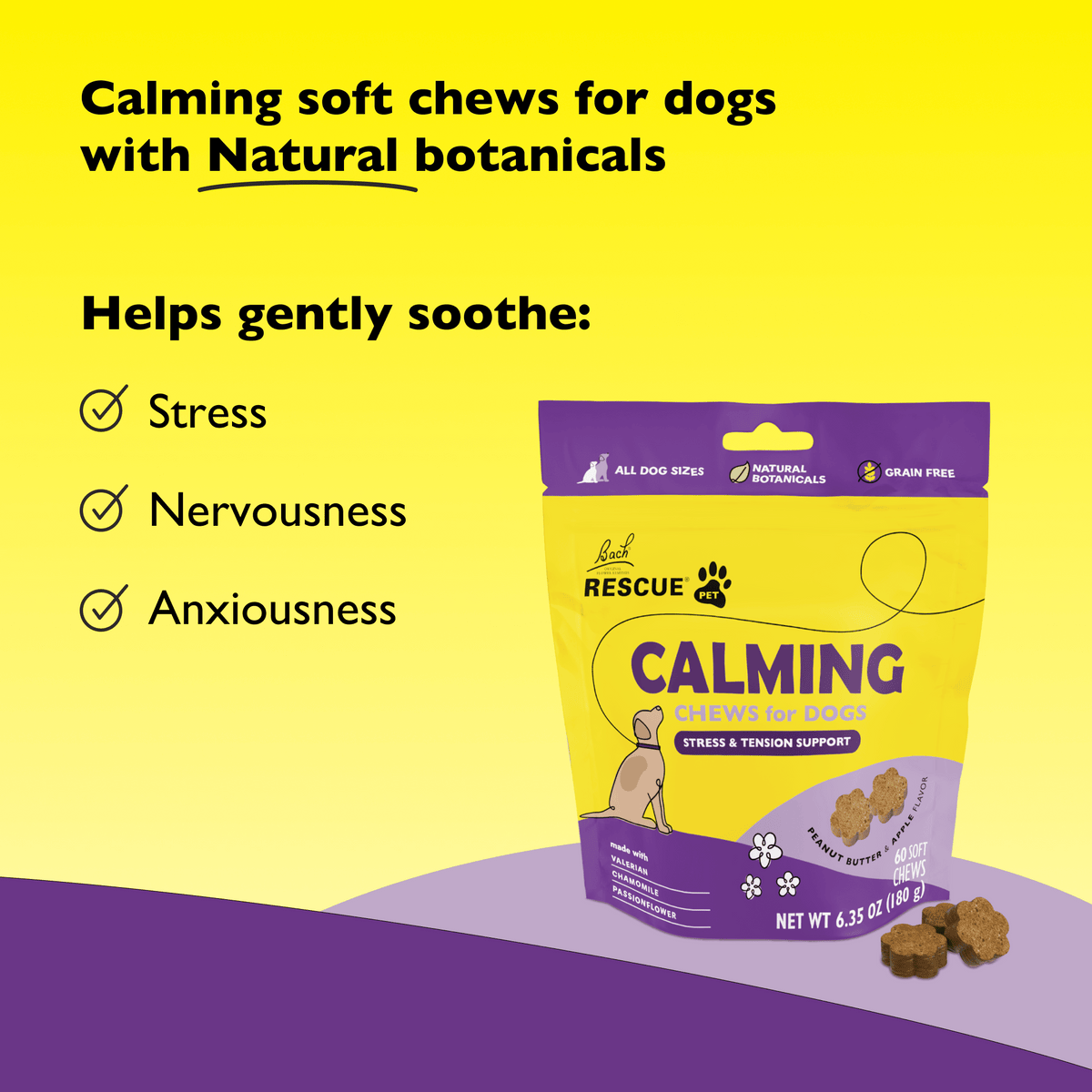 Rescue Pets 60 chews RESCUE® Pet Calming Chews for Dogs