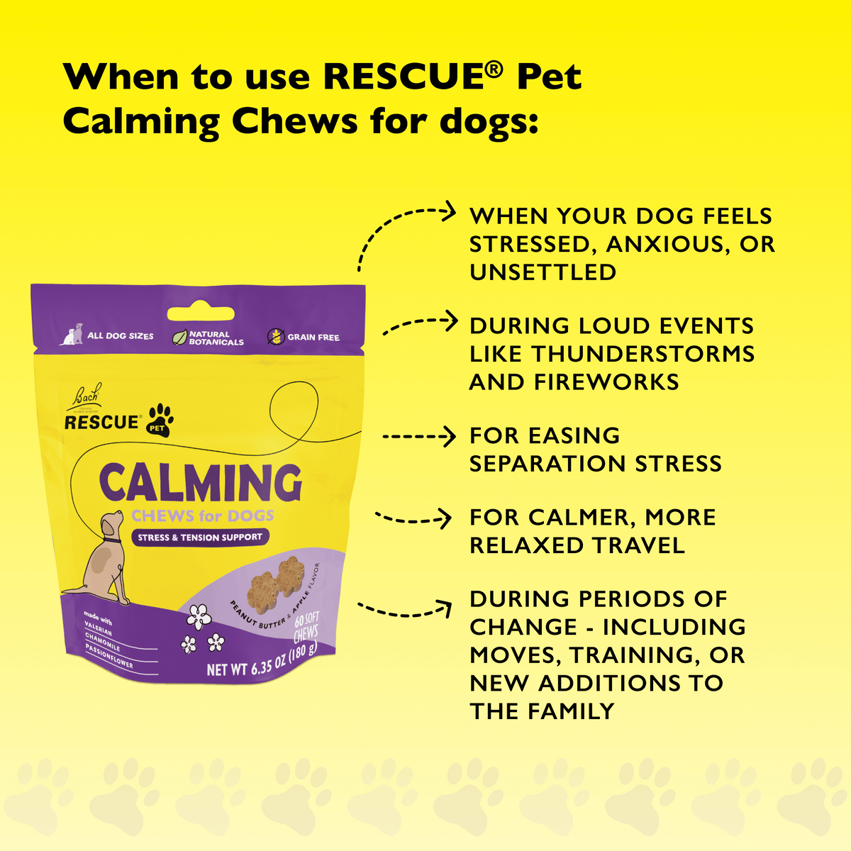 Rescue Pets 60 chews RESCUE® Pet Calming Chews for Dogs