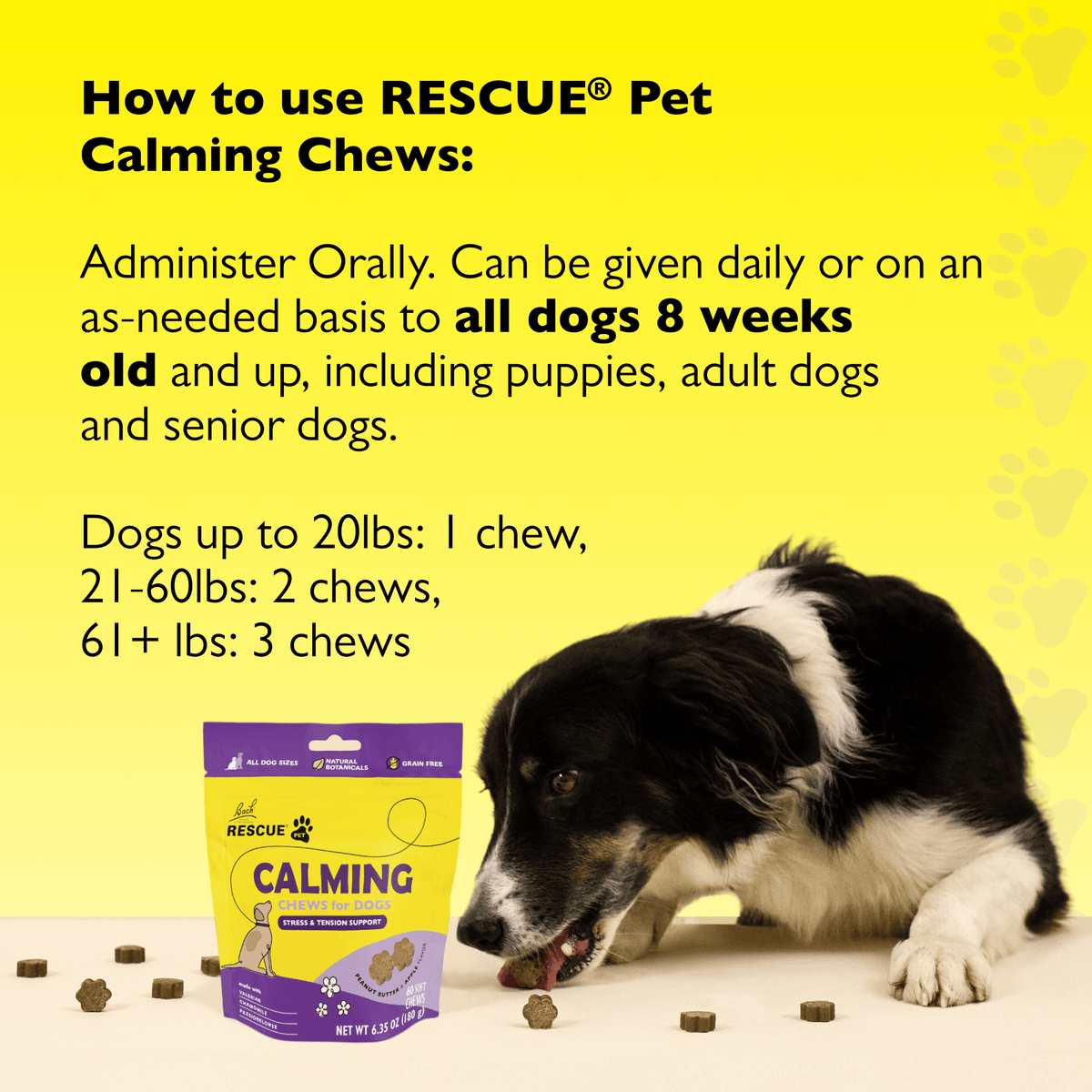 Rescue Pets 60 chews RESCUE® Pet Calming Chews for Dogs