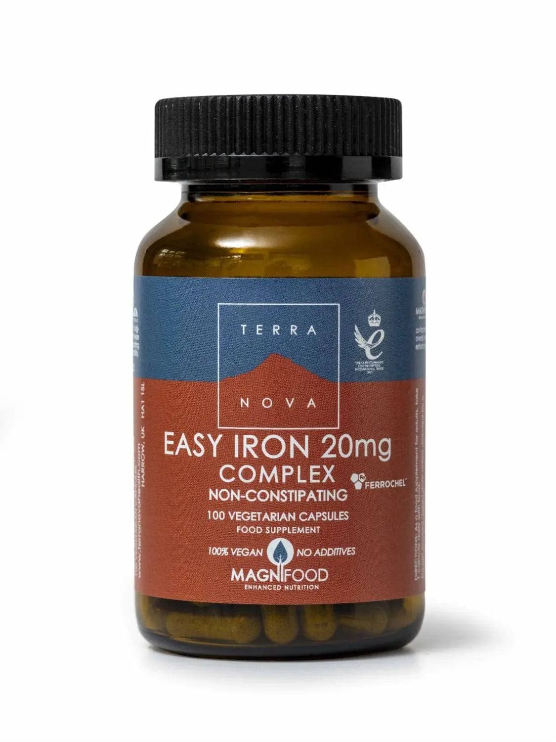 Terranova Supplement Terranova Easy Iron 20mg Complex Non-Constipating 100 Capsules