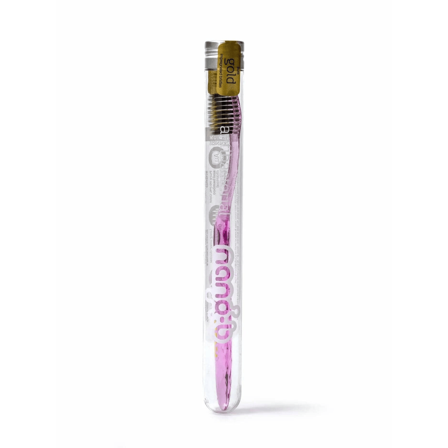 Nano-b Toothbrush Nano-B Charcoal & Gold Toothbrush Medium Firmness - Pink
