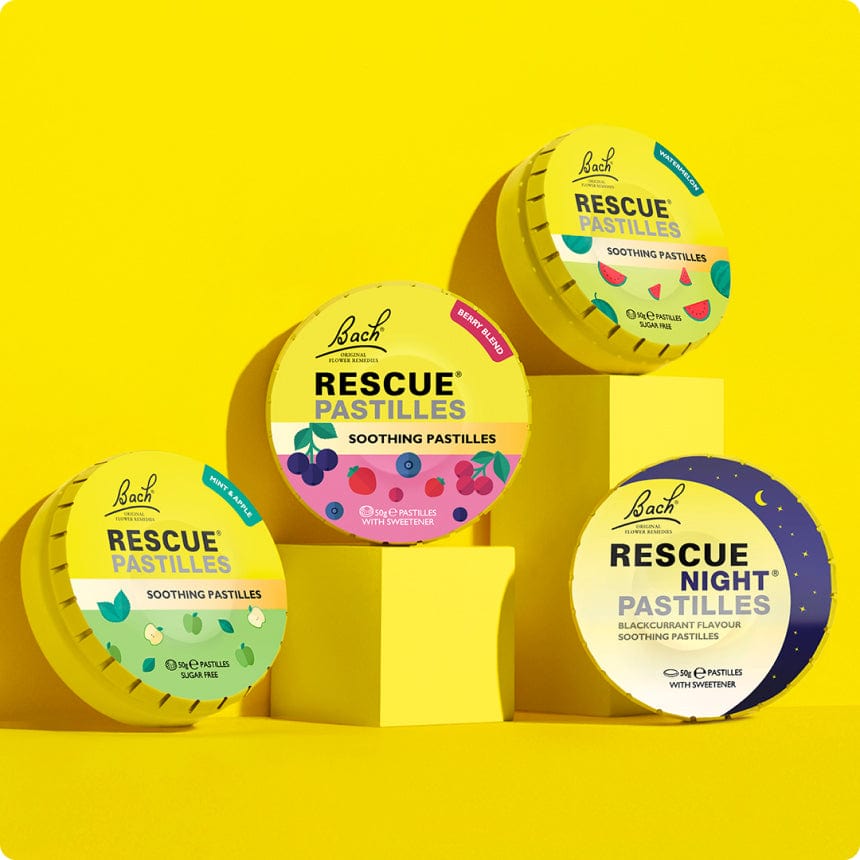 Rescue® Pastilles Watermelon, Berry, Mint & Apple and Night Blackcurrant flavour 