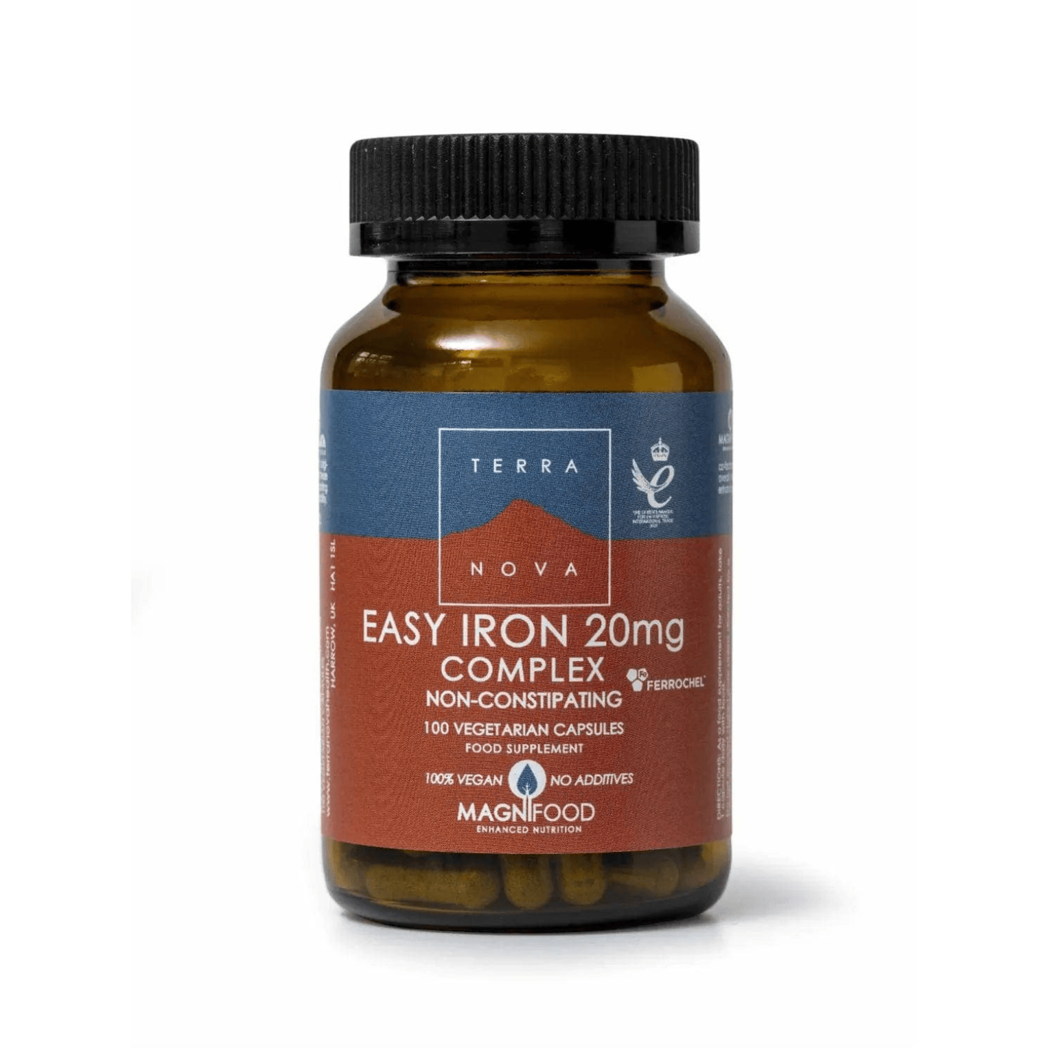 Terranova Supplement Terranova Easy Iron 20mg Complex Non-Constipating 100 Capsules